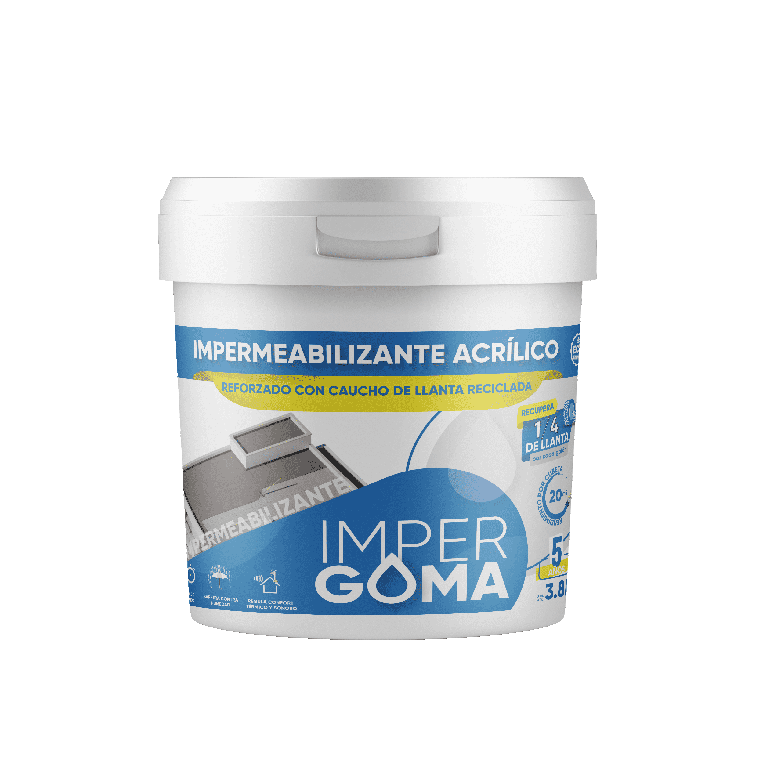 Impergoma Impermeabilizante Acrílico Elastomérico - Imagen 4
